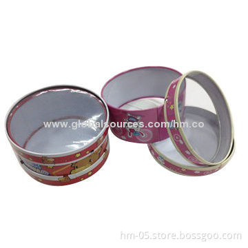 Transparent PVC window gift tin box, made of 0.23mm, shapes, sizes and printing can be customized